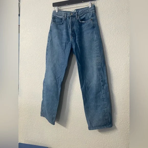 Agolde women’s 90’s high rise straight 90’s style jeans in a medium wash size 27 - Picture 1 of 9